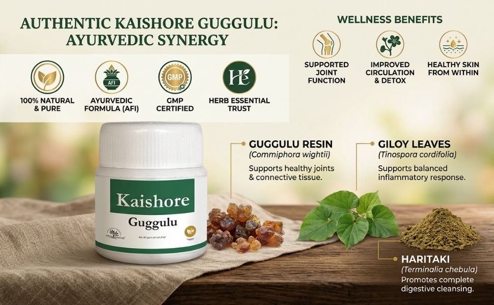 Herb Essential Kaishore Guggulu 60 Tablets, Ayurvedic Formula for Digestion