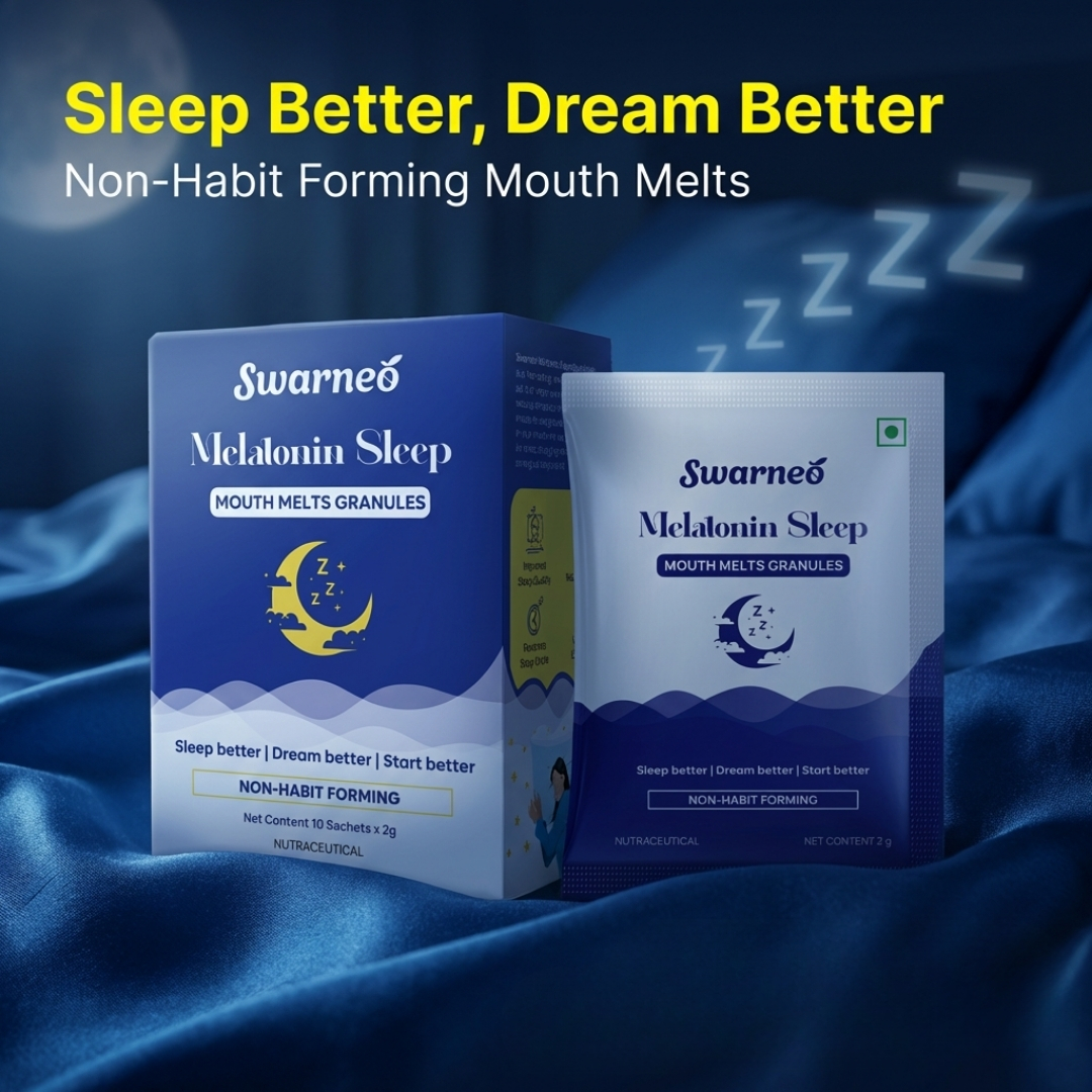 Melatonin Sleep Granules 10mg, Non-Habit Forming Dietary Supplement, Mouth-Melt Granules for Nighttime Relaxation & Rest, Blueberry Flavor, for Men & Women