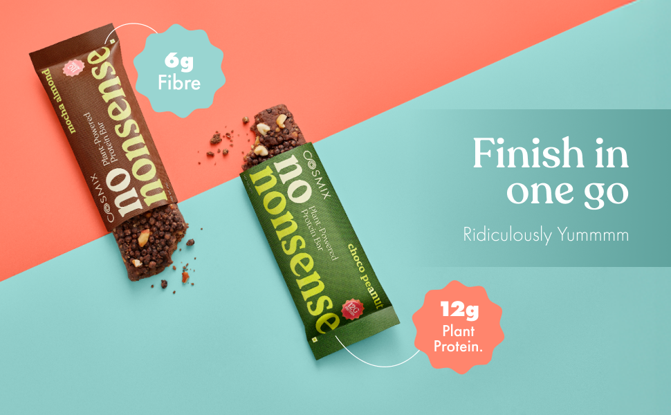 Cosmix No-Nonsense Protein Bar | Assorted Pack of 6 | 270g