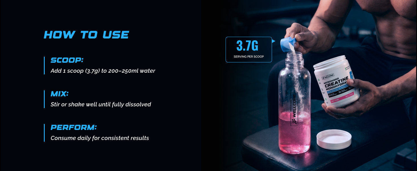 Wellcore Pure Micronised Creatine Powder (33 Servings, Unflavoured)