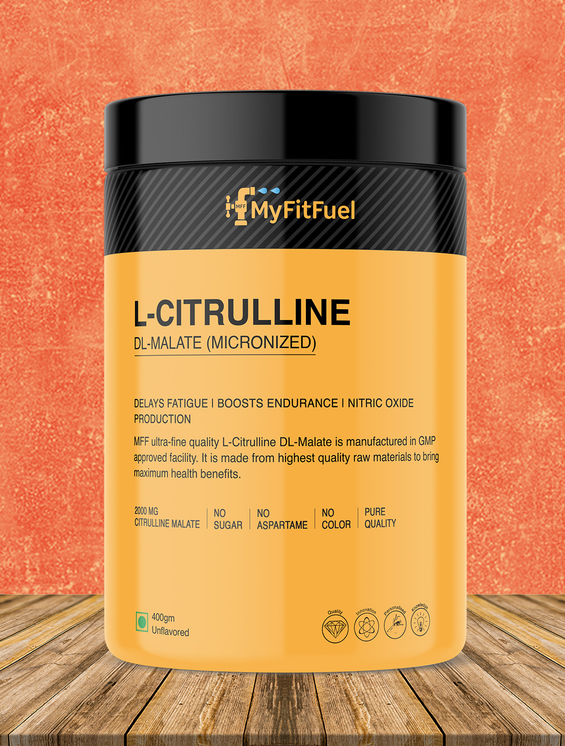 MyFitFuel L Citrulline Malate Powder 2000mg | Boosts Nitric Oxide, Delay Fatigue, Pre Workout Supplements for Men & Women - (200g, Unflavoured)