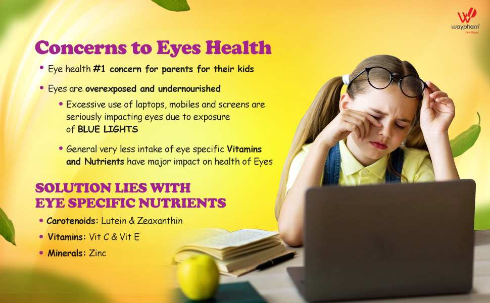 Vitawoods Lutein Gummy-for Age 3 yrs. & Above With Zeaxanthin,Vitamins & Minerals-to Support Eye Health & Clear Vision (Mango)