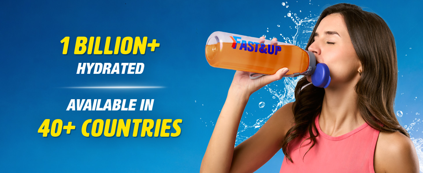 Fast&Up Reload Electrolytes Powder Sachets | Zero Added Sugar Hydration Drink with 5 Essential Electrolytes Vitamin C & B12 | Summer Heat, Workout Recovery, Travel & Wellness | Orange Rush, Pack of 15 Sachets