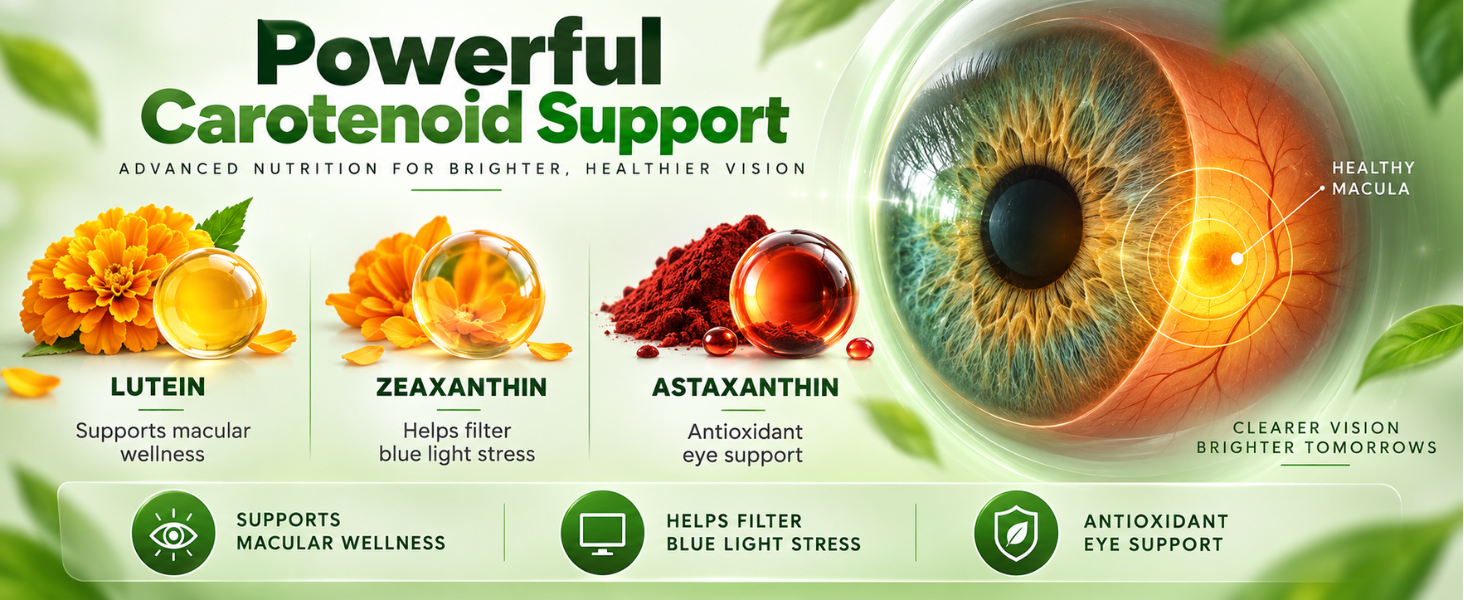 Nutrasium Eye Care Supplements | Lutein, Zeaxanthin Astaxanthin (120 Tabs)