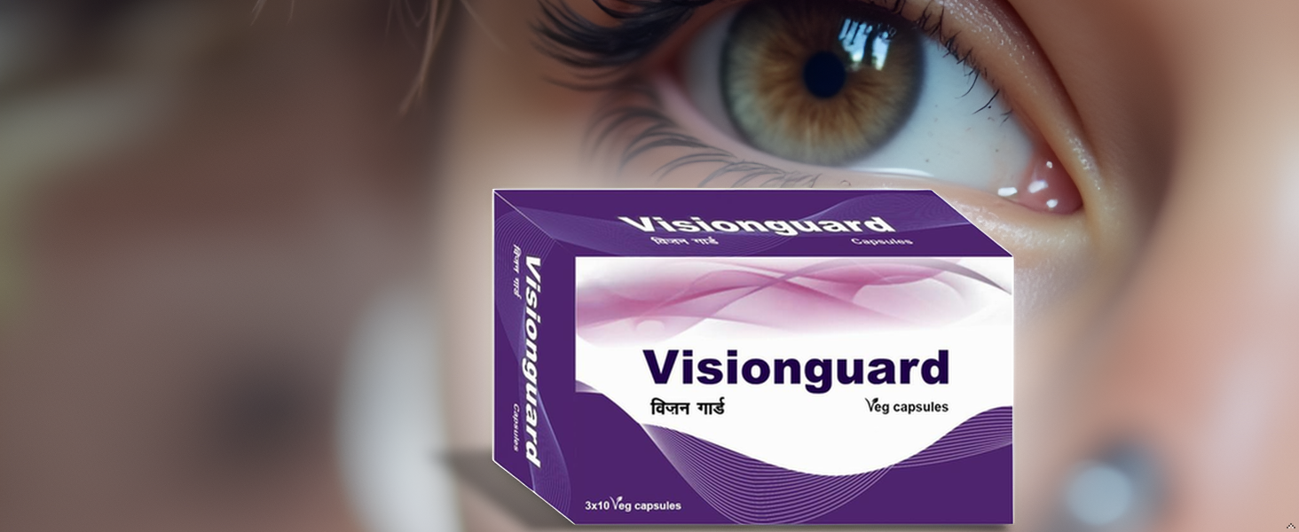 Shrey's Visionguard Natural Vision Support with Lutein, Zeaxanthin, Bilberry, DHA, Curcumin, Zinc & Essential Vitamins - 30 Vegan Capsules for Eye Health & Clarity