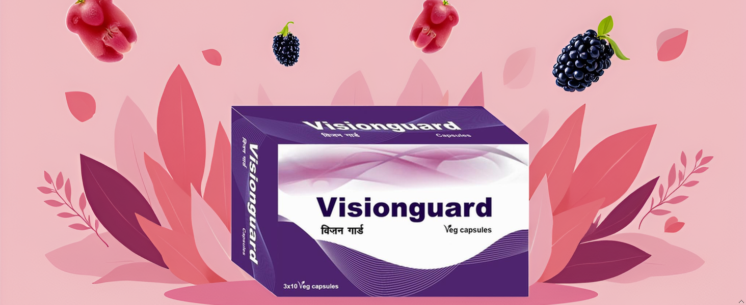 Shrey's Visionguard Natural Vision Support with Lutein, Zeaxanthin, Bilberry, DHA, Curcumin, Zinc & Essential Vitamins - 30 Vegan Capsules for Eye Health & Clarity