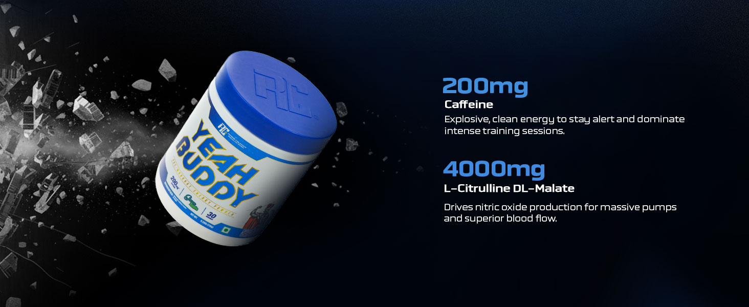 Ronnie Coleman Signature Series Yeah Buddy Pre-Workout Powder, Green Apple (30 Servings, 270g / 0.59lbs)