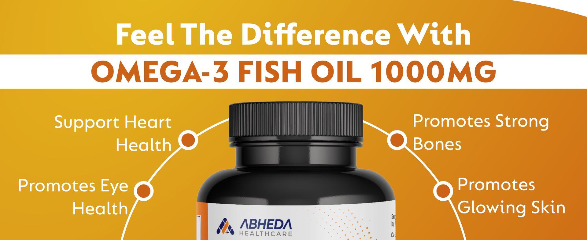 Omega-3 Fish Oil 1000mg - Triple Strength Formula, 60 Softgels - 180mg EPA & 120mg DHA for Enhanced Heart Health, Joint Support & Brain Function