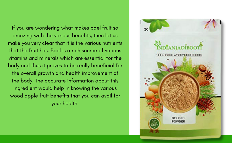 IndianJadiBooti Bael Fruit Powder | Aegle marmelos | Wood Apple Powder – Natural Digestive & Cooling Herb | 900 Grams Pack | (Pack Of 2)
