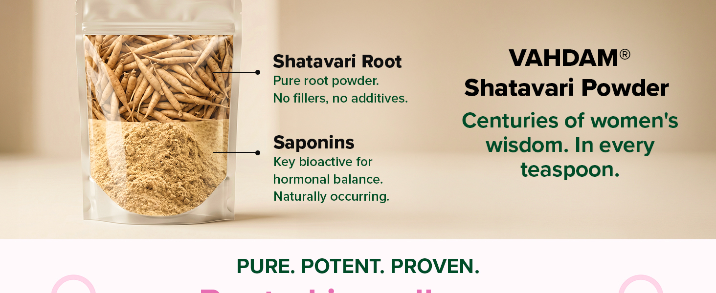 VAHDAM Shatavari Powder 100g | Pure Shatavari Root Powder | Lactation & Hormonal Balance Support | Reproductive Wellness | Vegan | 33 Servings | Herbal Supplement