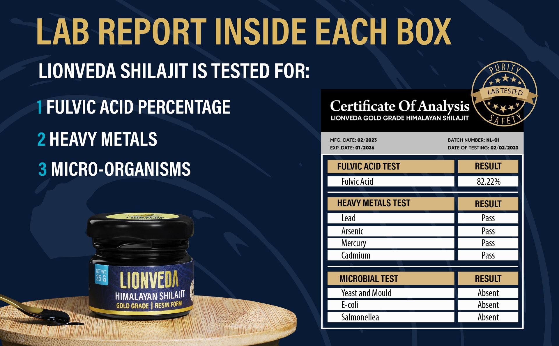 75g Original Himalayan Shilajit Resin(Certified Gold Grade) for Men, Gym, Stamina, Energy & Improved Health | 100% Pure Shilajit Liquid (3 X 25g = 75gm (Pack of 3))