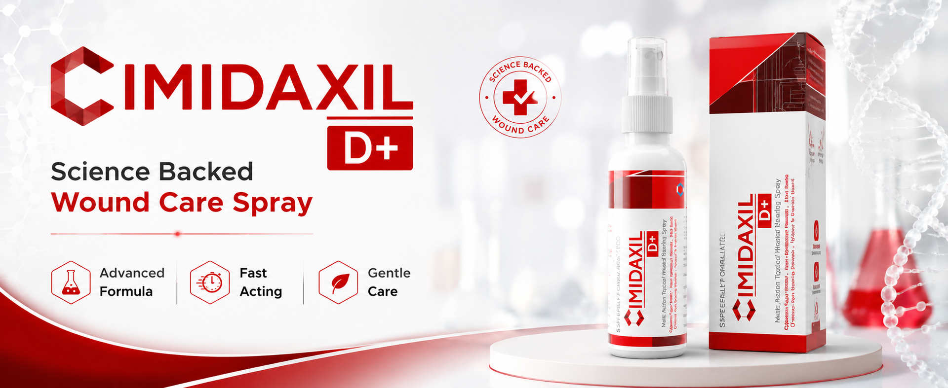 D+ Wound Healing Spray for Diabetic Foot Ulcer, Post-Operative Wound Care | Wound Care Spray for Cuts & Injuries | 50ml