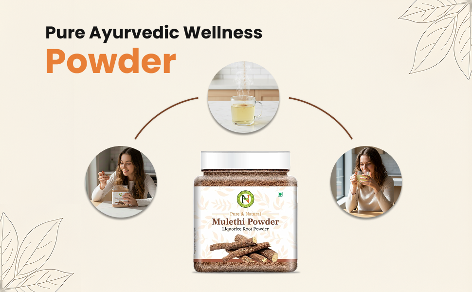 NatureVit Mulethi Powder 100g (Yashtimadhu) | Edible Licorice Powder for Skin Brightening, Hair Care & Digestion | Natural & Preservative-Free