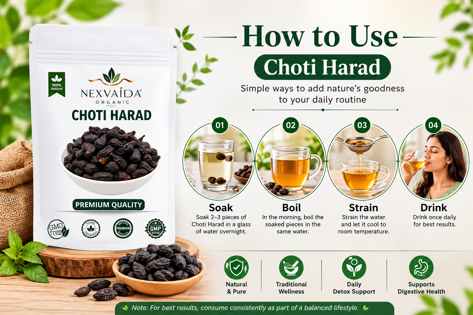 Harad Choti (Haritaki) Whole – Natural Ayurvedic Herb | Terminalia Chebula | For Digestion & Detox | 100% Pure & Chemical Free (100gm)