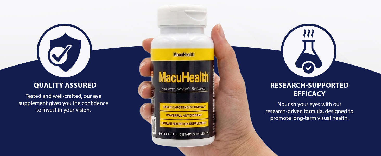 Macuhealth Triple Carotenoid Formula - Eye Vitamins for Adults, 90 Softgels