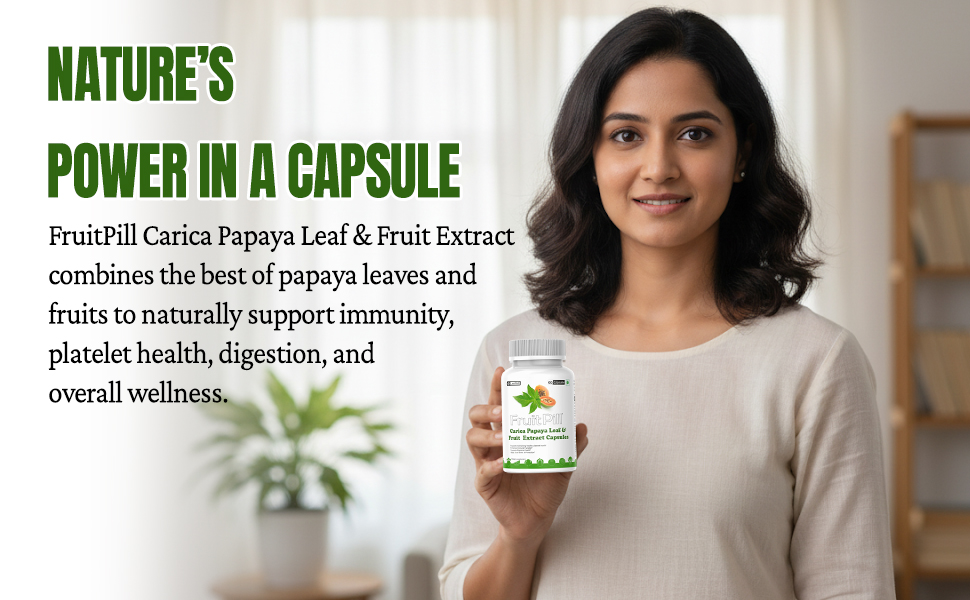 (LeeWell) carica Papaya Leaf & Fruit Extract | Papaya Supplements support for Platelet Count, Immunity Boost & Better Digestion - 60 Veg Capsules