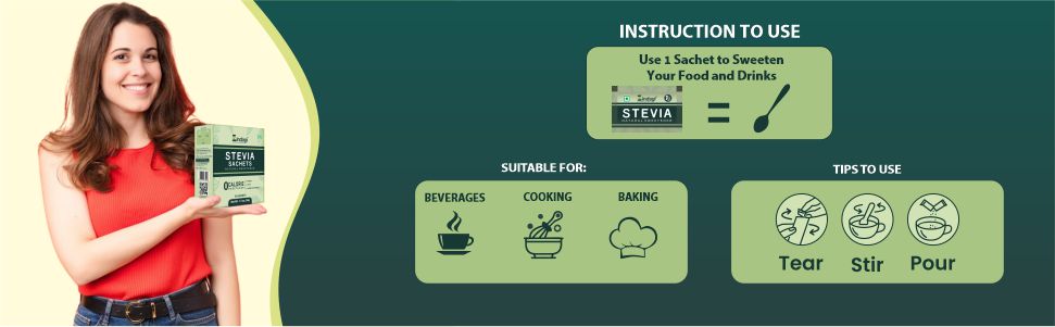 Zindagi Stevia Sachets | Natural Stevia Powder | Diabetic Friendly Sweetener | 200 Sachets