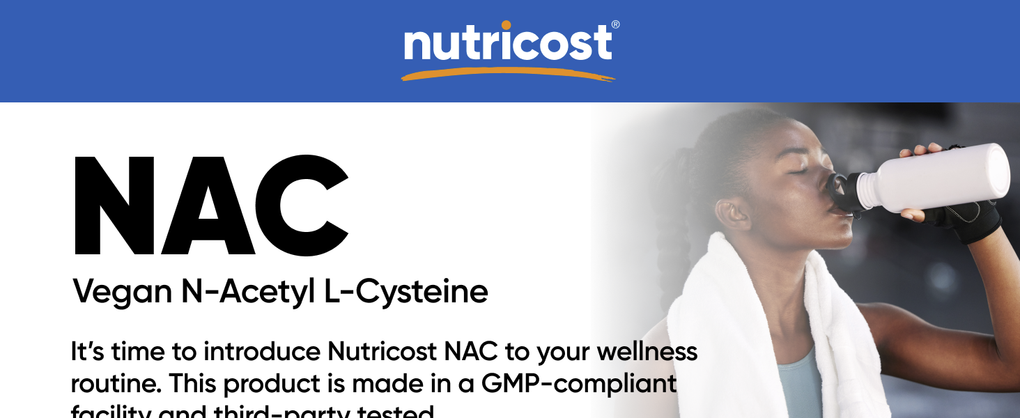 Nutricost N-Acetyl L-Cysteine (NAC) 600mg, 180 Capsules