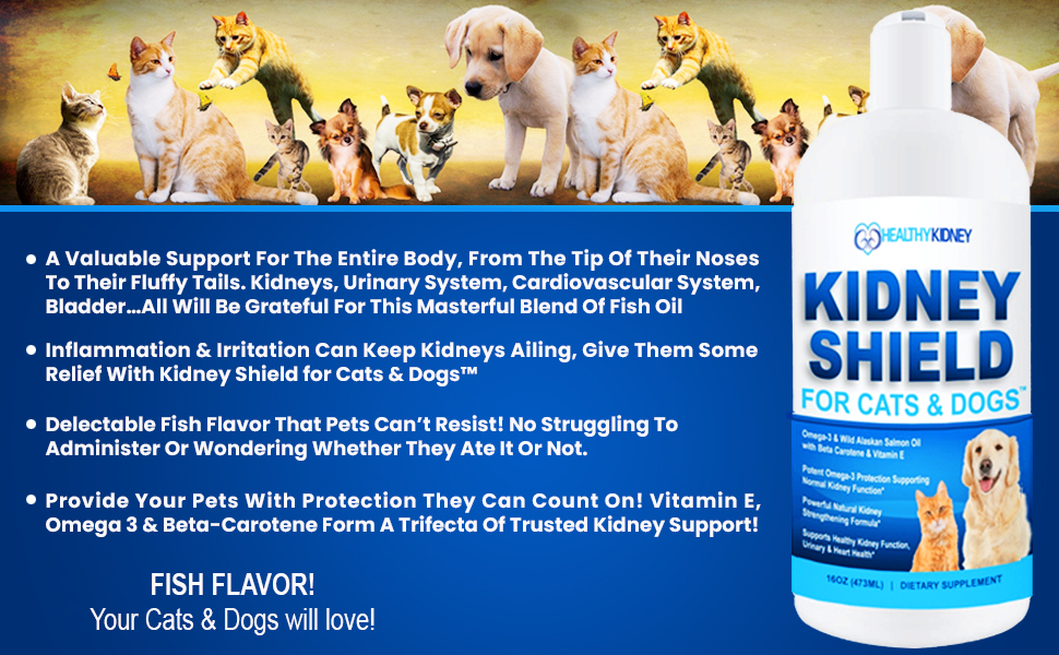 Dog and Cat Kidney Support, Canine Feline Renal Health Support Supplement For Normal Kidney Function, Creatinine, Detox, Urinary Track Cleansing, Best Kidney Stuff, Improve Pets Alive an Kidney Health
