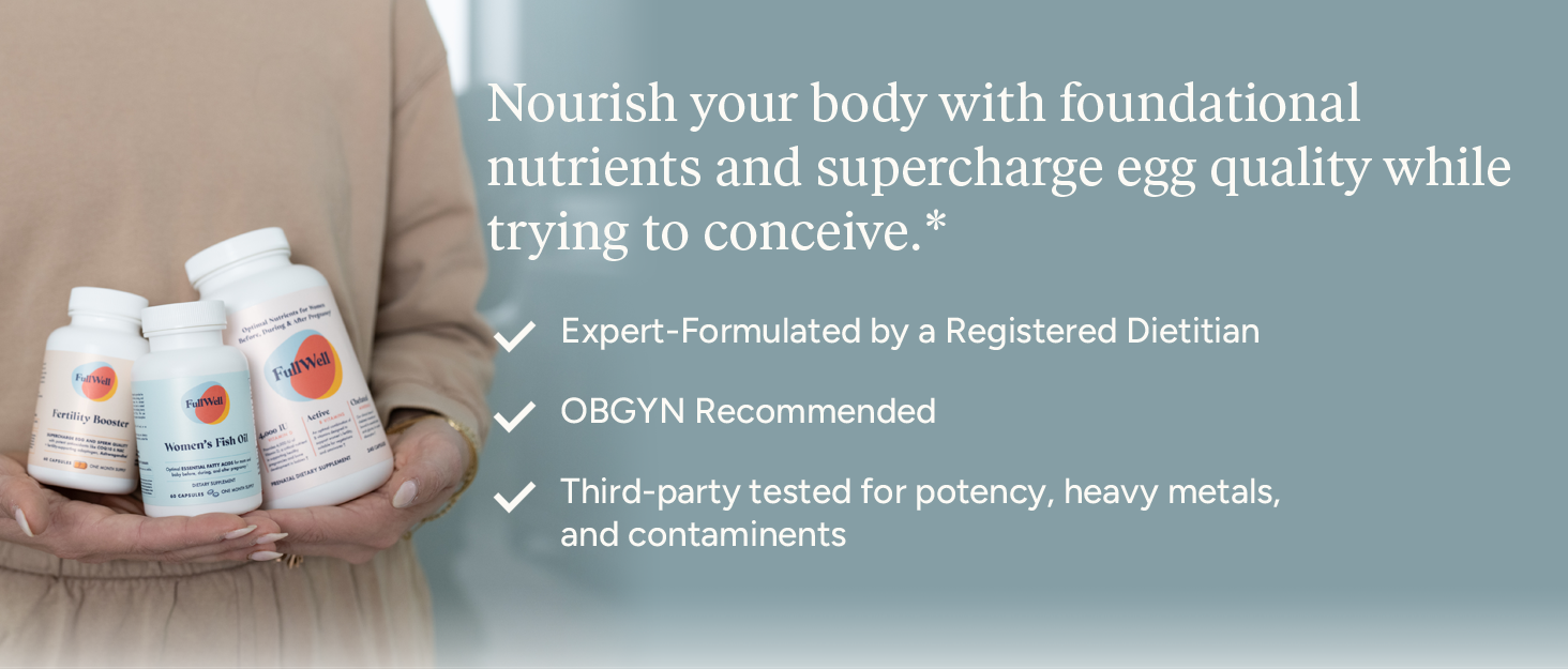 FullWell Women's Fertility Trio, Lemon Essence Multivitamin, 30 Servings