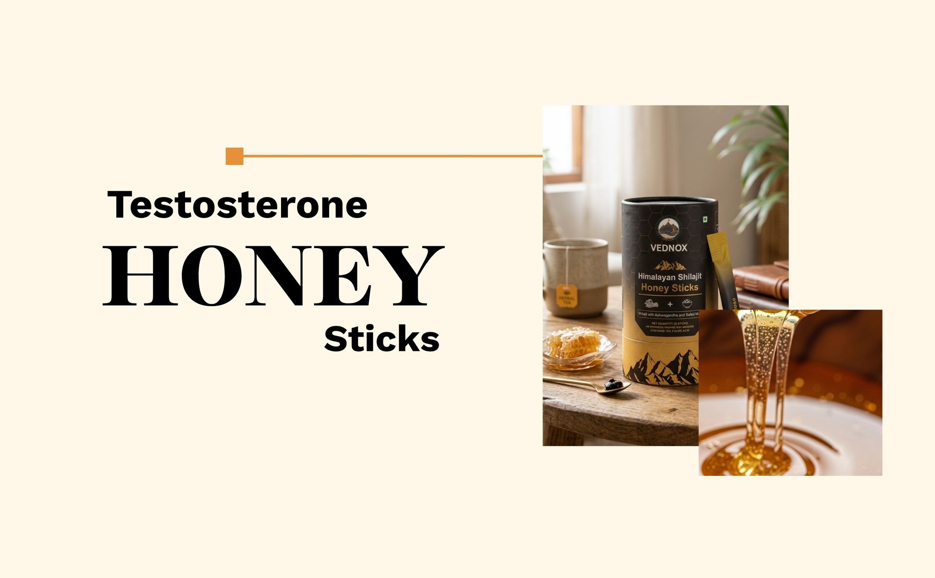 Shilajit Honey Sticks - 30 Count | 75%+ Fulvic Acid With Ashwagandha & Safed Musli | Natural Immunity, Energy, Stamina Booster | 400mg Pure Shilajit with Organic Honey | Lab Certified, 100% Ayurvedic | No Sugar Adulteration & Additives