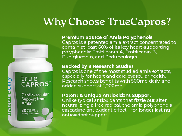 NatureCity True-Capros Amla Extract Supplement, Heart Health, 30 Capsules