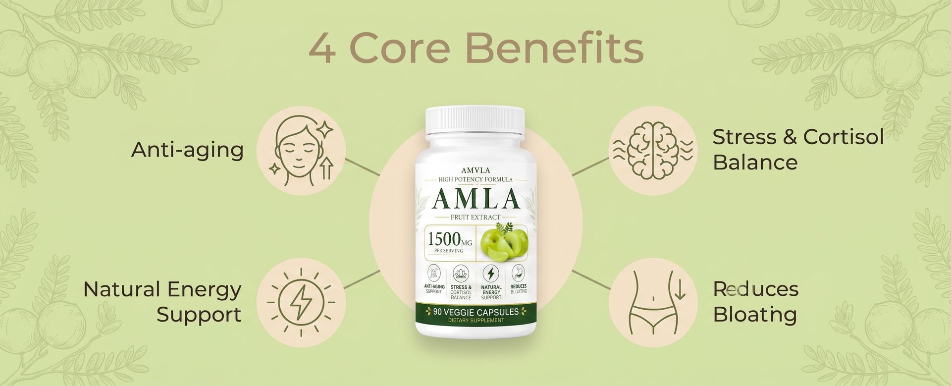 Indian Gooseberry Amla Fruit Supplement,1500 mg,90 Capsules