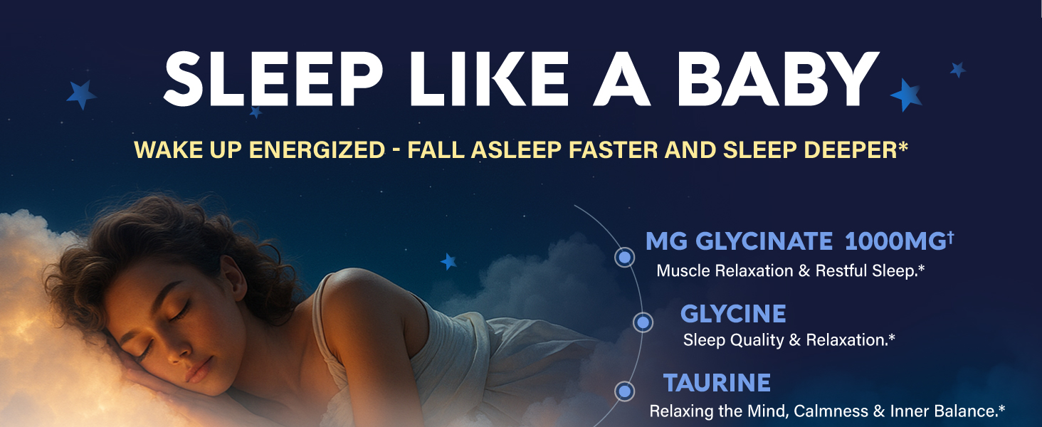 Magnesium Glycinate w/Glycine & Taurine - Magnesium for Sleep - 120 Caps