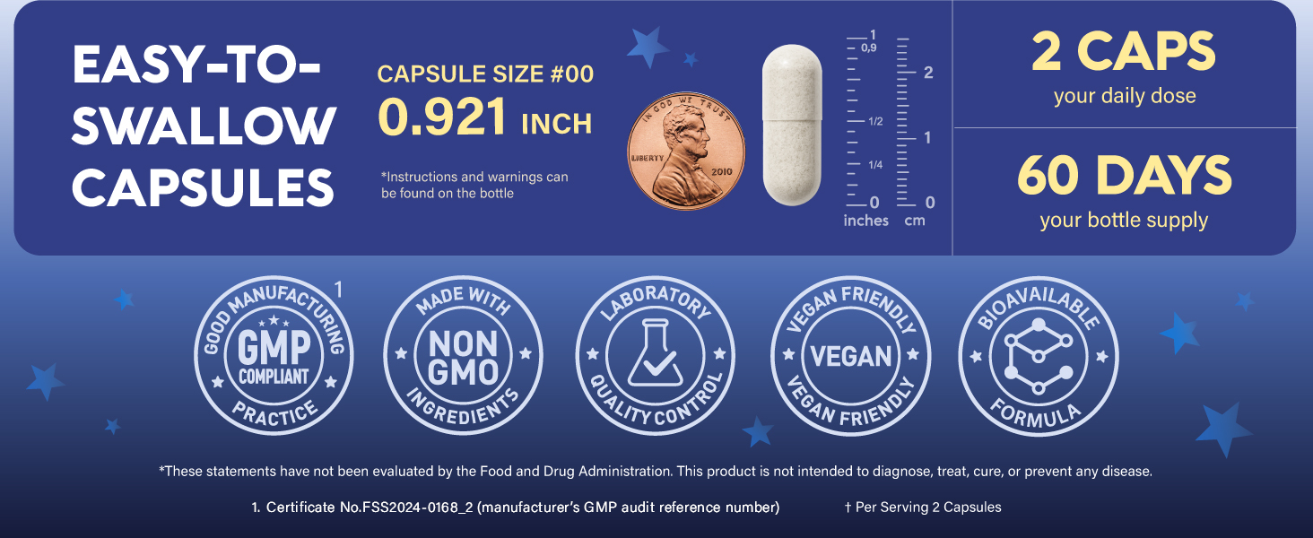 Magnesium Glycinate w/Glycine & Taurine - Magnesium for Sleep - 120 Caps