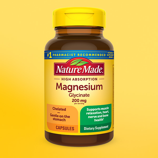 Nature Made Magnesium Glycinate 200 mg per Serving, 180 Capsules