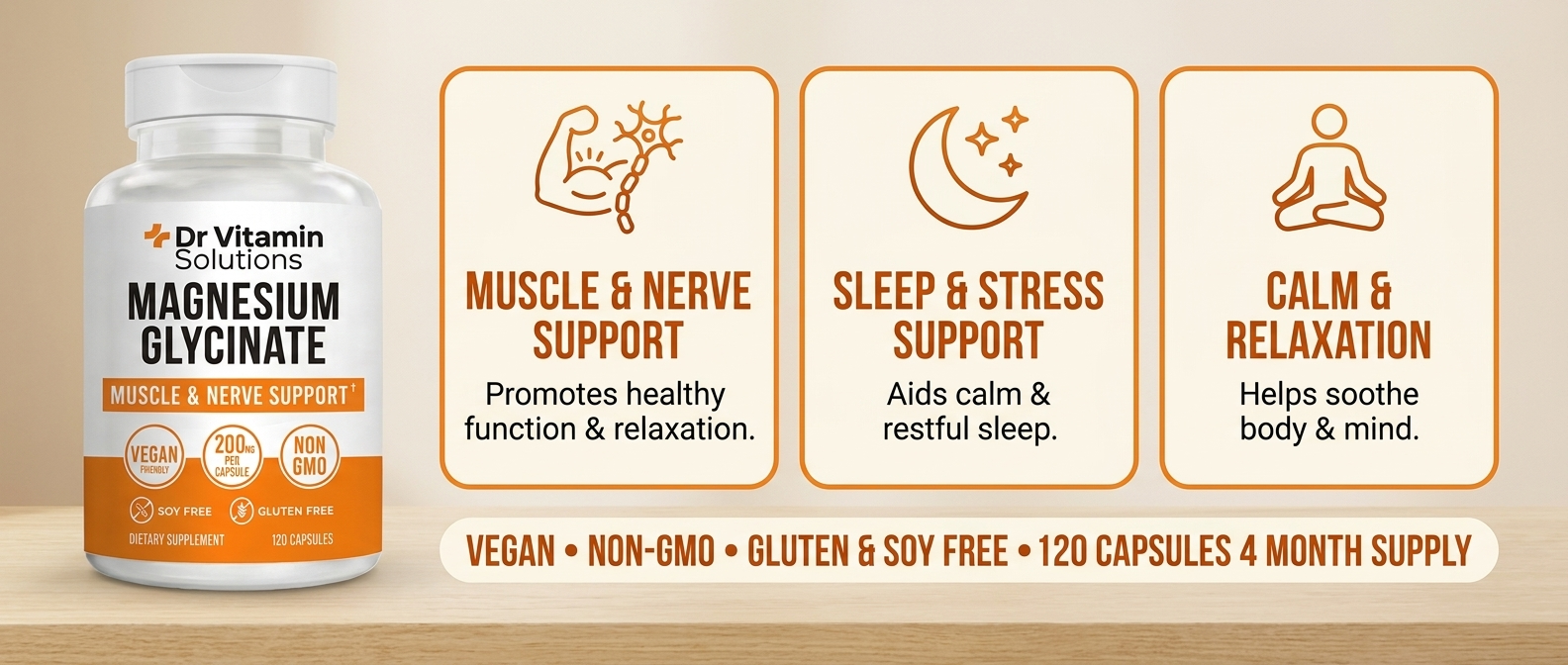 Magnesium Glycinate 200mg High Absorption Bisglycinate Sleep Supplement