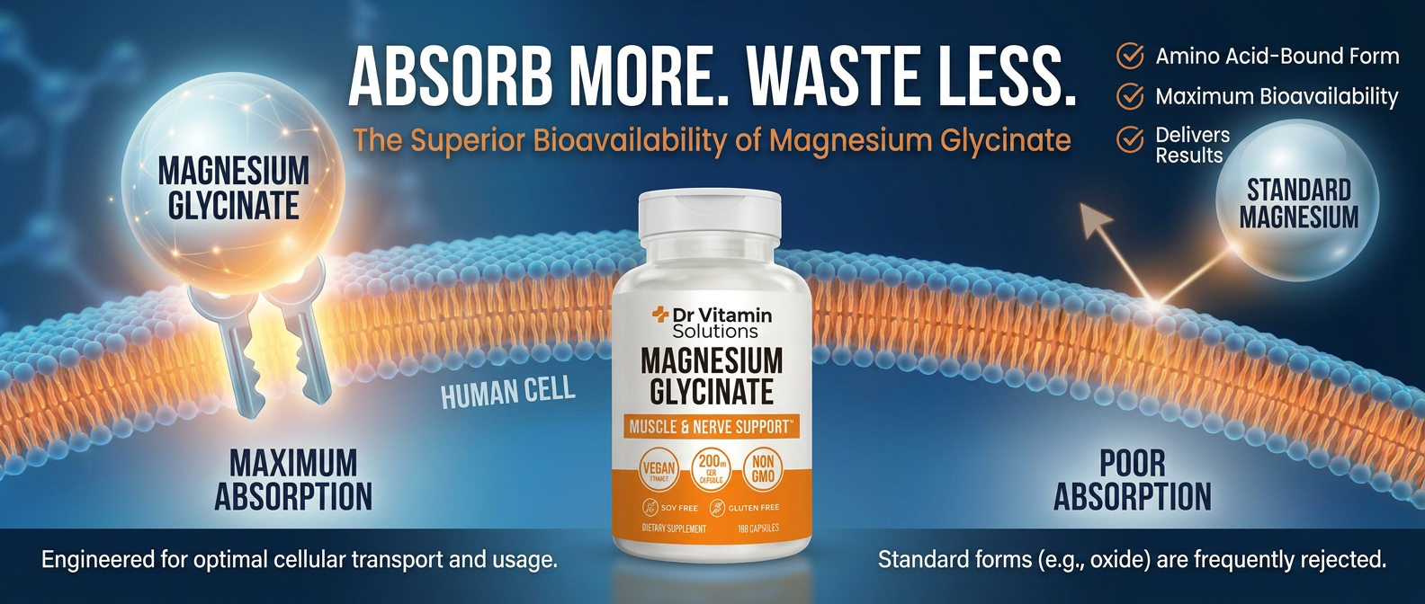 Magnesium Glycinate 200mg High Absorption Bisglycinate Sleep Supplement