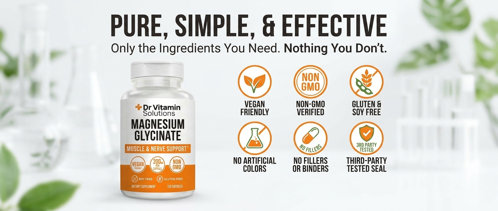 Magnesium Glycinate 200mg High Absorption Bisglycinate Sleep Supplement