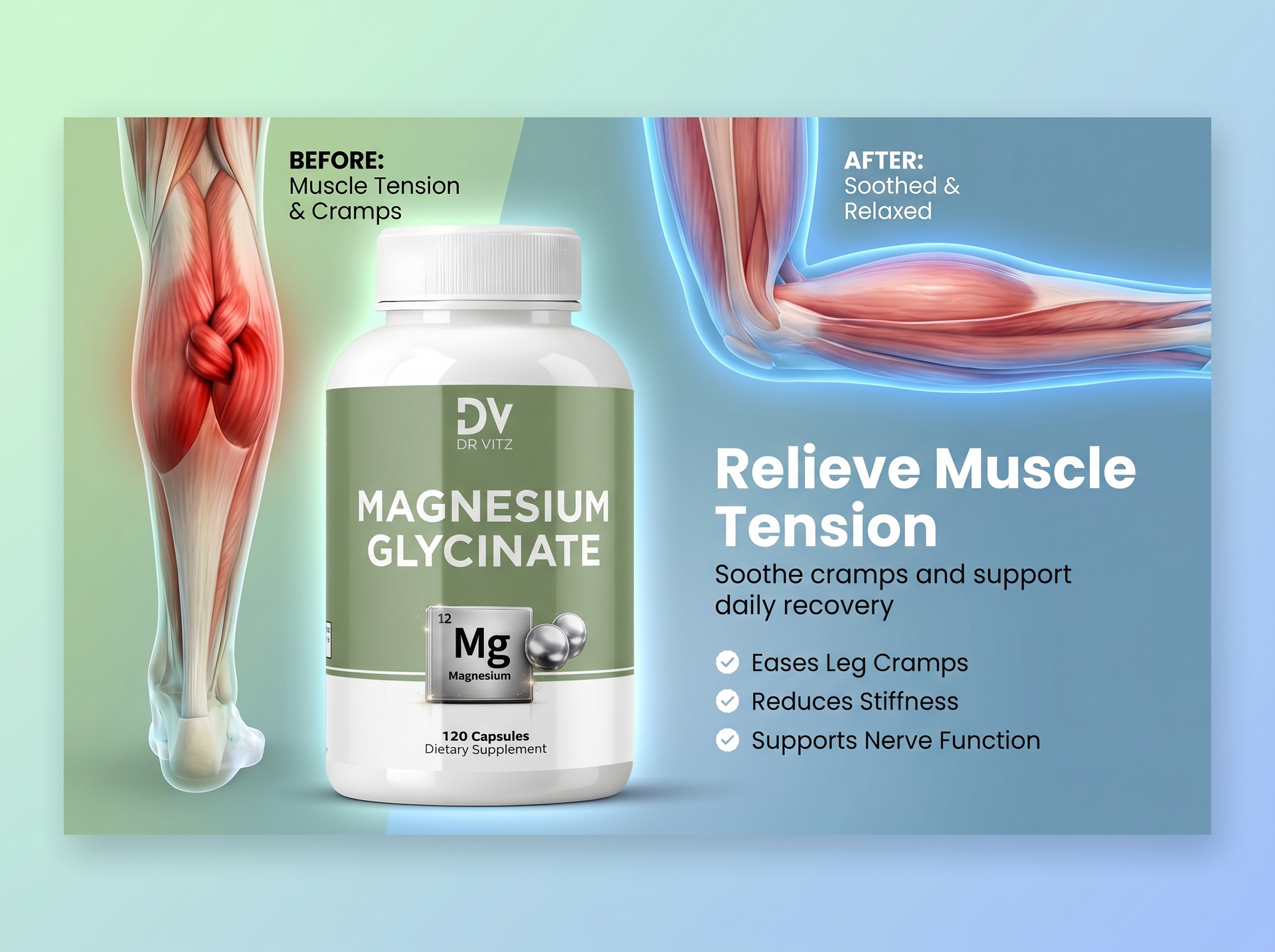 Magnesium Glycinate 400mg Per Serving (200mg Per Capsule) - 120 Vegan Capsules, 2 Month Supply | High Absorption Chelated Magnesium for Sleep, Stress, Muscle & Nerve Support