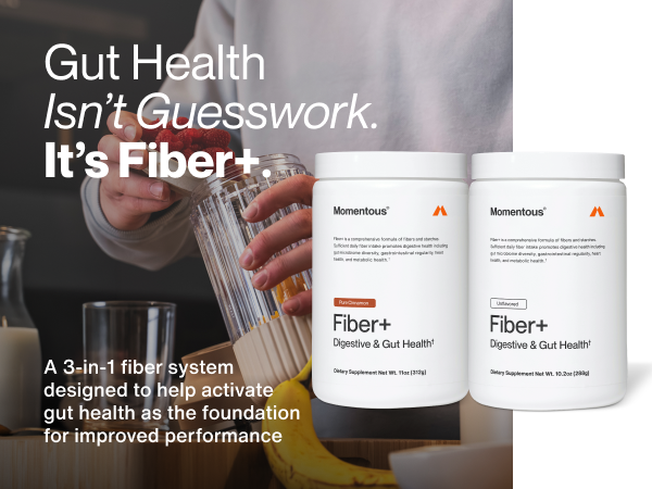 Momentous Fiber+, Psyllium Husk Powder, Multi-Source Blend, Pure Cinnamon