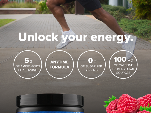Optimum Nutrition Amino Energy Powder, Blue Raspberry, 9.5 Oz