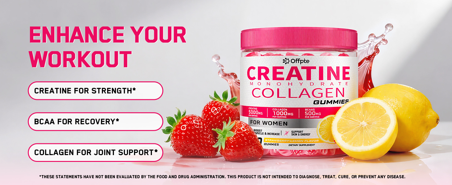 Creatine for Women, 5000mg Complex with Collagen & BCAAs, Vitamin B12