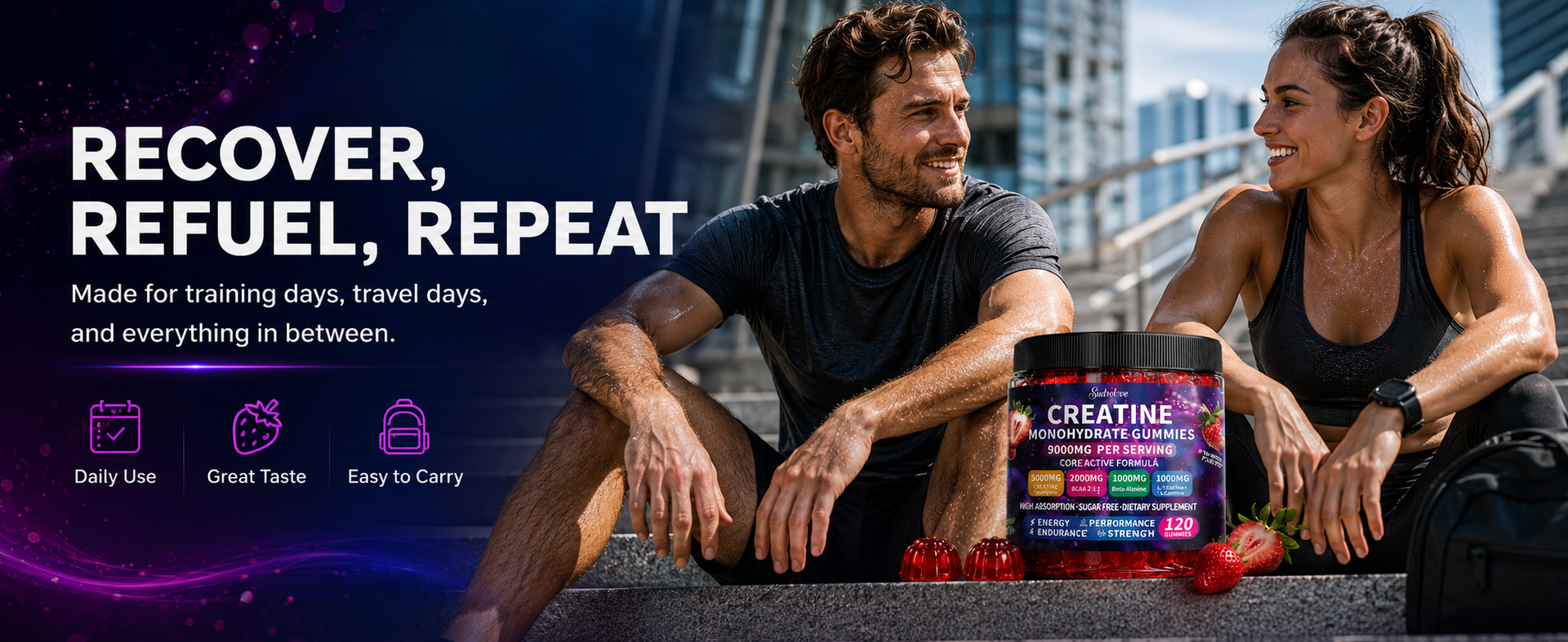 Creatine Monohydrate Gummies 5000mg for Women & Men,120 Count