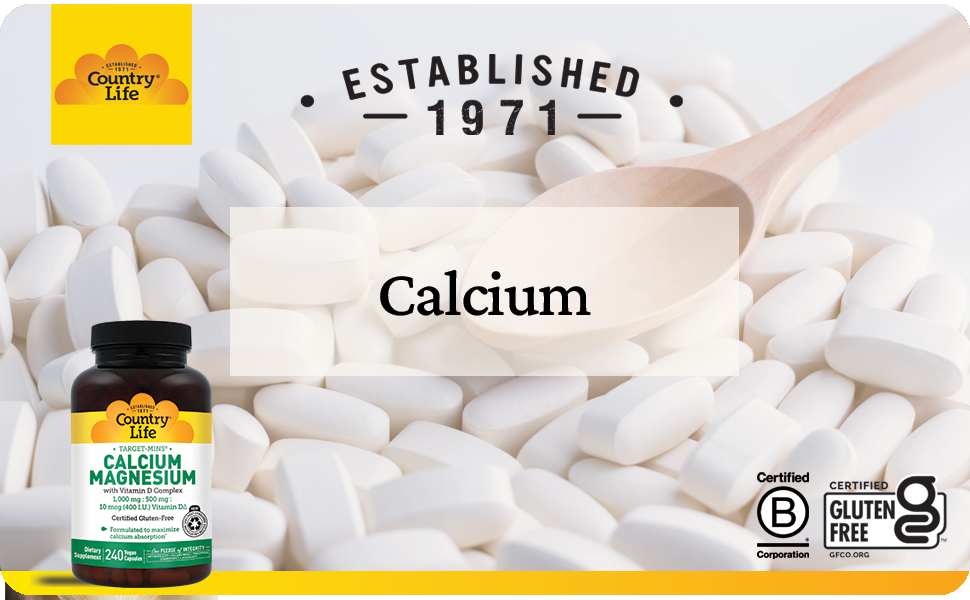 Country Life Target-Mins Calcium Magnesium with Vitamin D, 240 Capsules