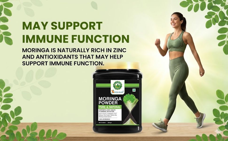 Moringa Powder 200g | 100% Pure & Natural Ayurvedic Moringa Leaf Powder | Rich in Vitamins, Antioxidants & Fiber | Supports Immunity, Joint Health, Skin & Hair Care | Herbal Superfood Supplement