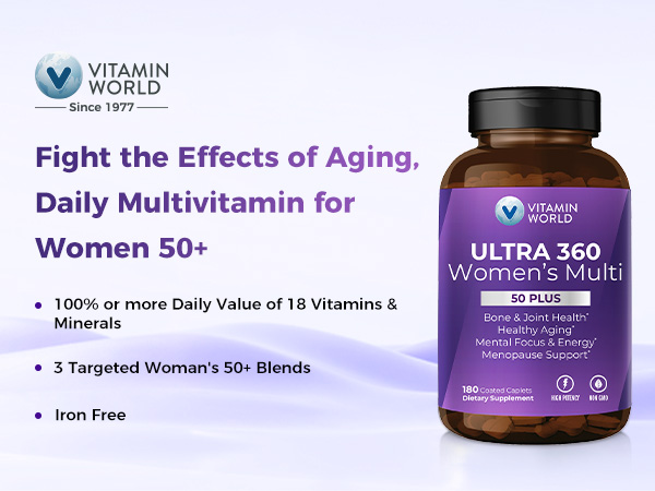 Vitamin World Ultra 360 Multivitamin for Women 50 Plus, Menopause Support