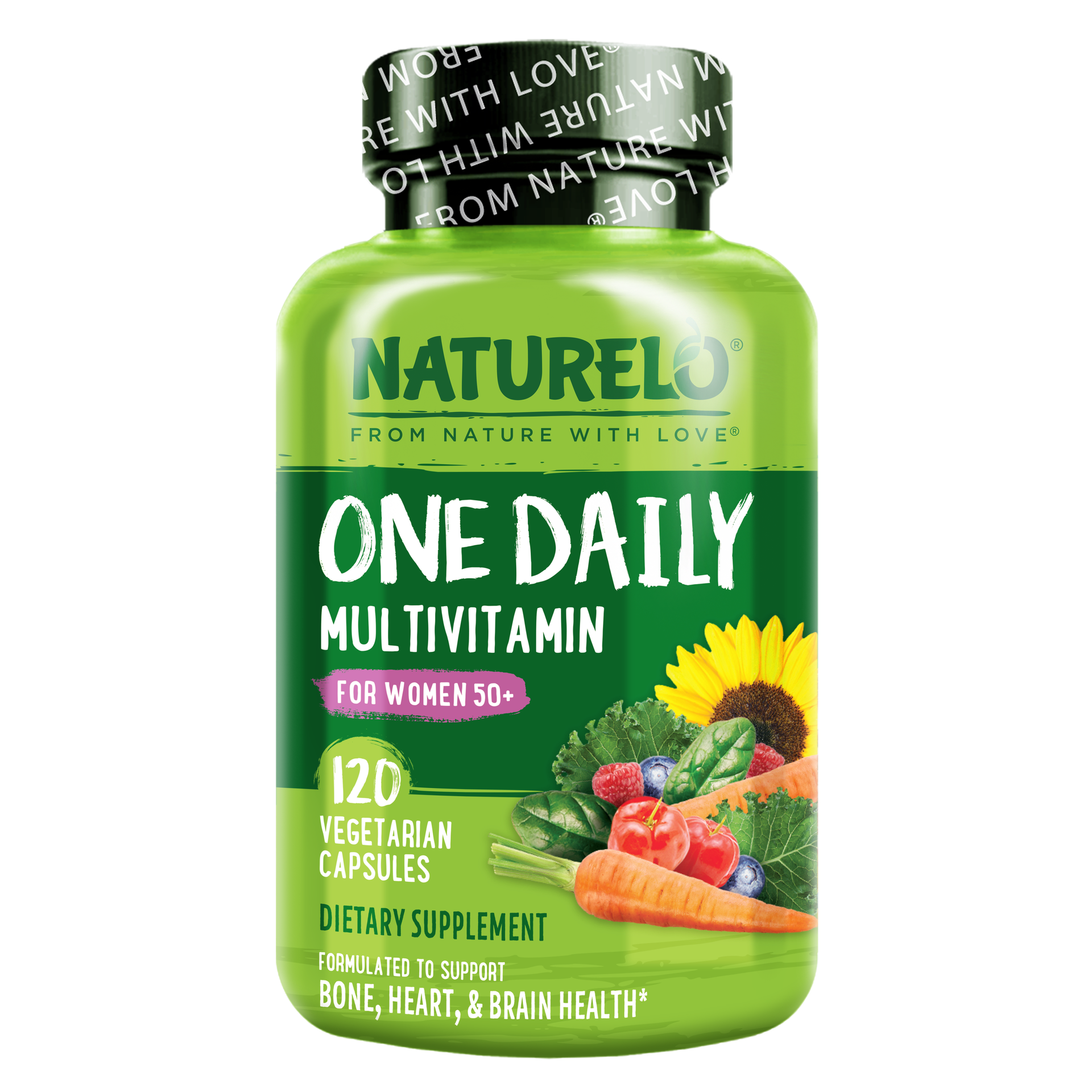 NATURELO One Daily Multivitamin for Women 50+ w/Vitamin B12, 120 Count