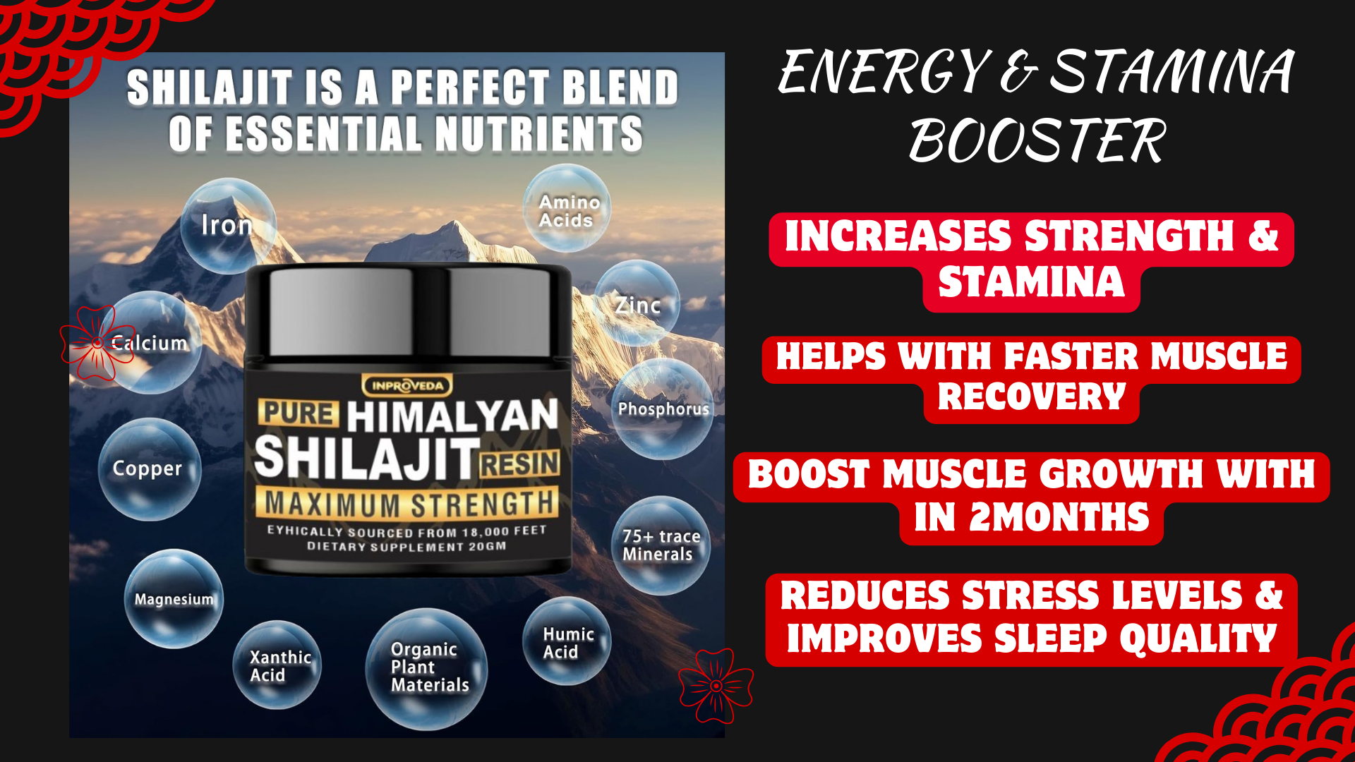Pure Himalayan Shilajit Gold Resin 20g - Performance Booster For Endurance, Stamina and maximum muscle strength.