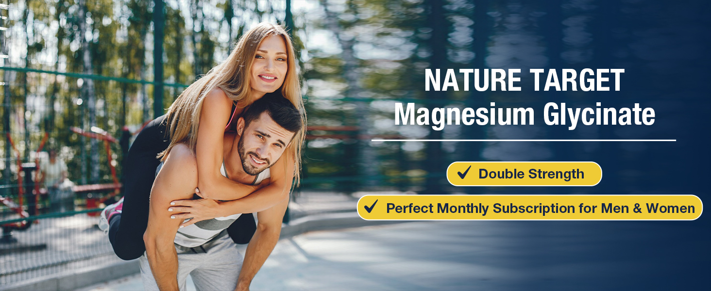 NATURE TARGET Magnesium Glycinate 1000mg with VC & B6, Vegan, 120 Capsules