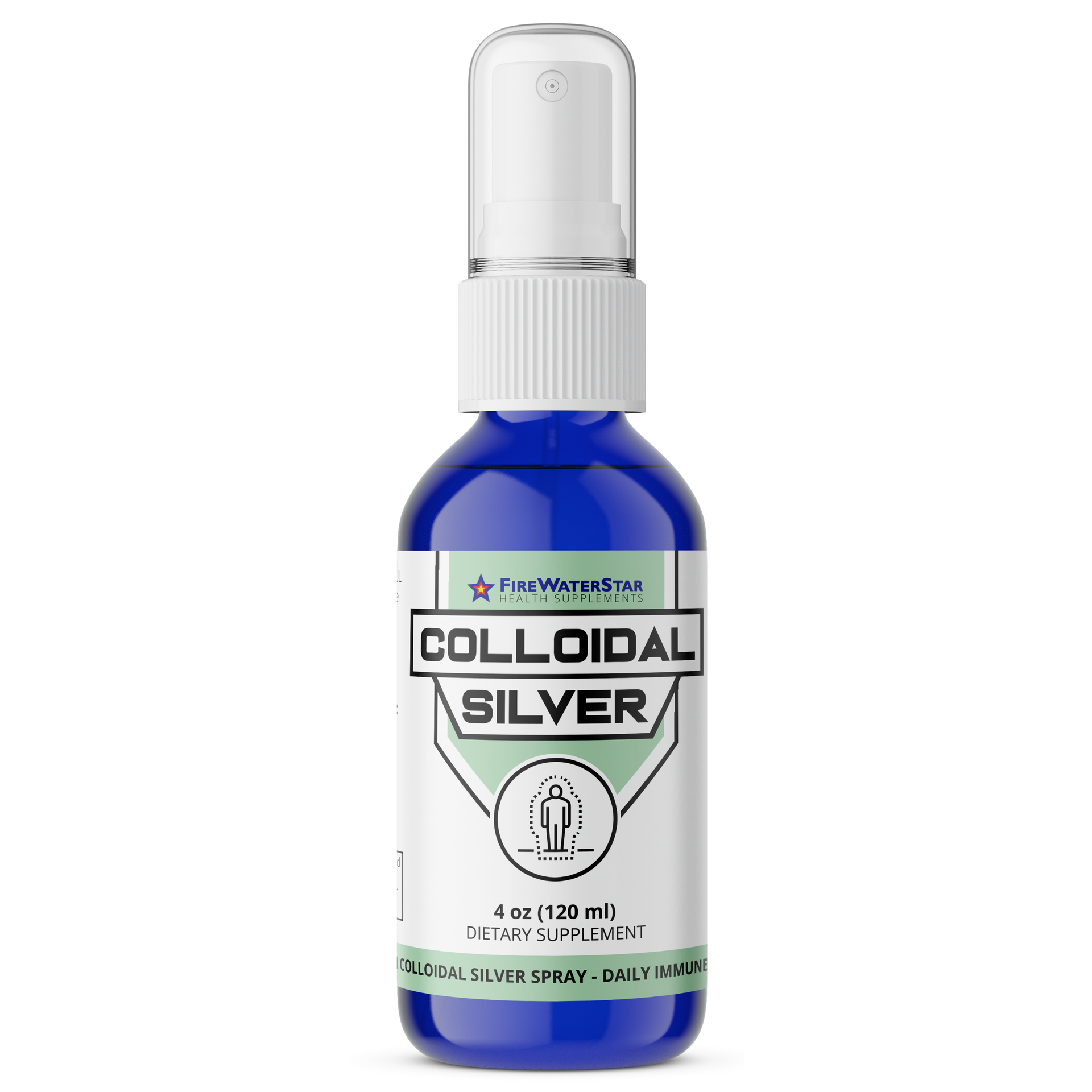 FWS Colloidal Silver Spray - 4 oz - Clear Silver - 50 ppm - 99.99% Pure Silver - Daily Immune Support