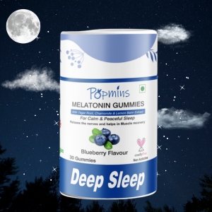 Vegan Melatonin Gummies 5mg with Ashwagandha – Sugar-Free Blueberry Sleep Gummies with Tagar Root, Chamomile & Lemon Balm – Restful Deep Sleep Aid for Men & Women – 30 Day Supply