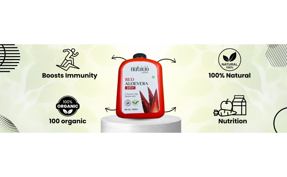 Elegant Nutricio Premium Red Aloe Vera with Honey & Ashwagandha | Nutrient-Rich