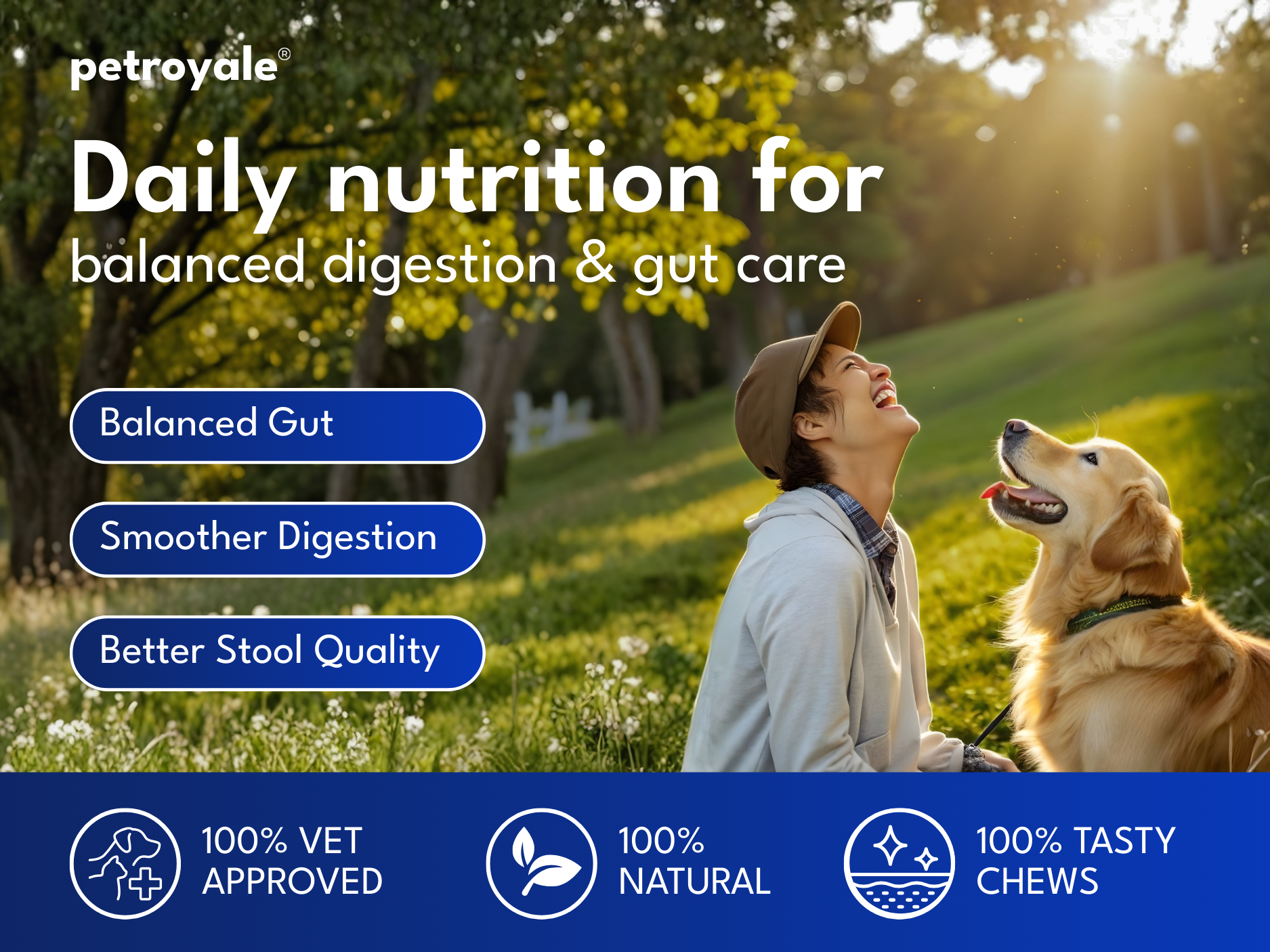 Petroyale Dog Pre+ Probiotic & Prebiotic Chews – Probiotics for Dogs – Dog Gut Health Supplement – Relieves Diarrhea, Improves Digestion & Immunity – Soft 30 Chews