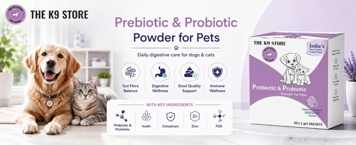 Prebiotics & Probiotics for Dogs & Cats | Gut Health Supplement Powder for Digestive Support | Supports Healthy Digestion, Balanced Gut Flora & Immunity | Dog & Cat Supplement