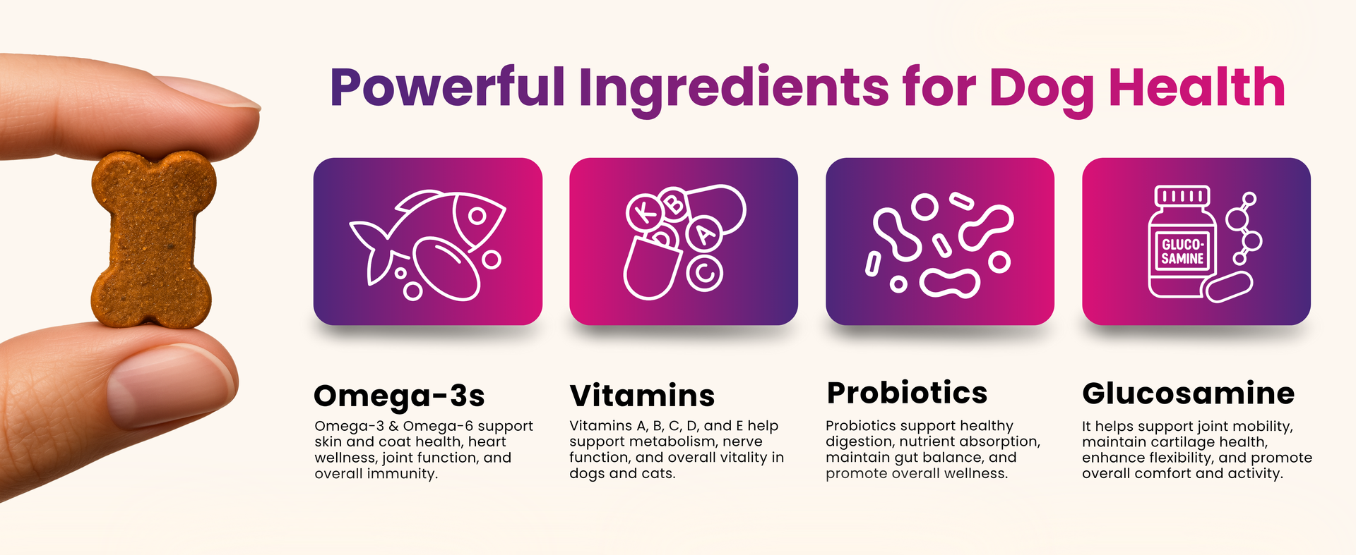 Petroyale Daily One, All-in-One Supplement for Dogs – 25 in 1 Dog Multivitamin, Probiotics, Omega 369, Hip & Joint, Skin & Coat, Gut Health – Soft Chew Dog Everyday Supplement for Dogs (30 Chew)